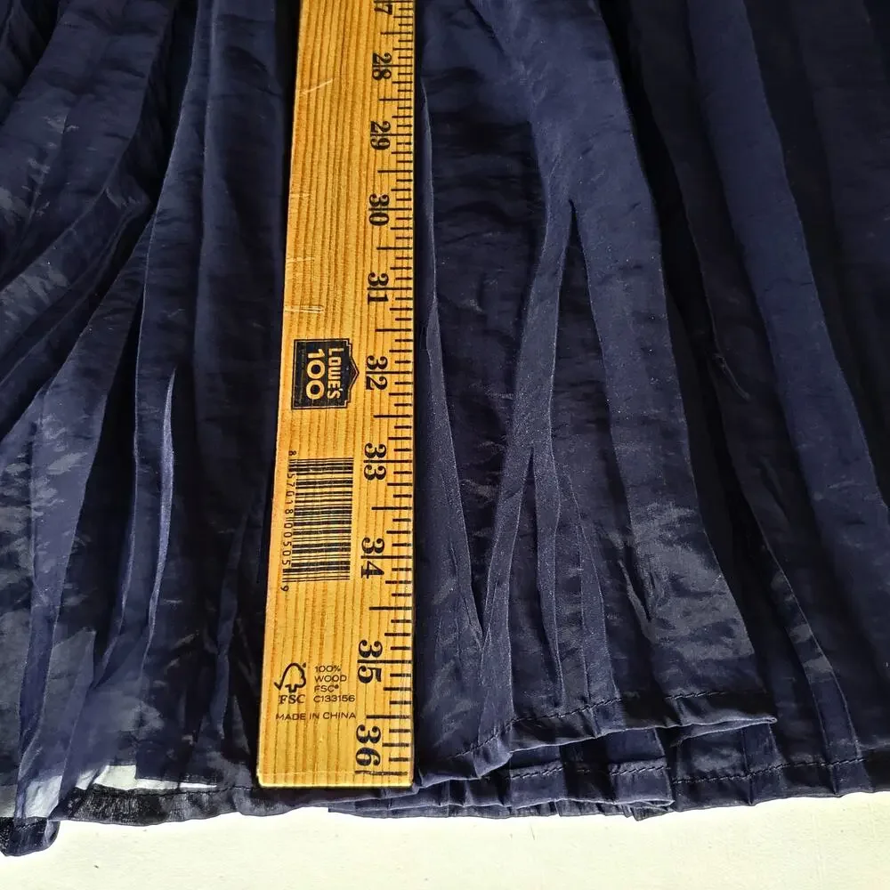 Baltic Born Navy Blue Pleated Midi Maxi Skirt S Classic Cocktail Career Neutral